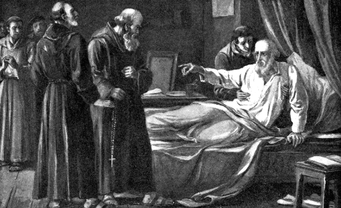 07 Wycliffe on his Sick Bed warning the Monks
