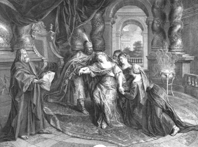 42 Esther comes before Ahasuerus