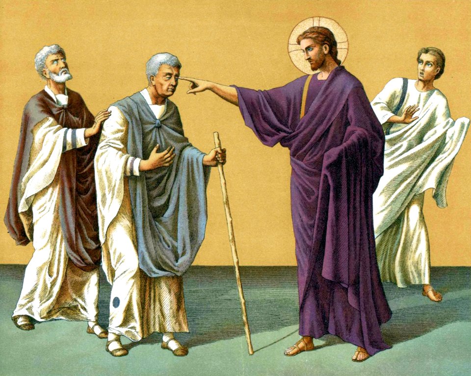 07 Jesus healing the Blind Men by touching their Eyes