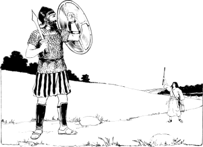 10 David and Goliath. Free illustration for personal and commercial use.