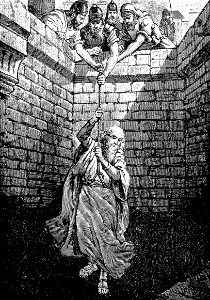 15 Jeremiah is put in a Pit. Free illustration for personal and commercial use.