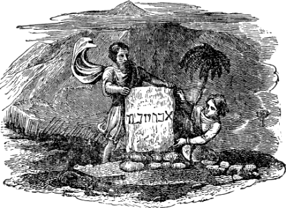 01 1 Samuel 07 v12 Samuel erects the Stone with Eben-ezer written on it
