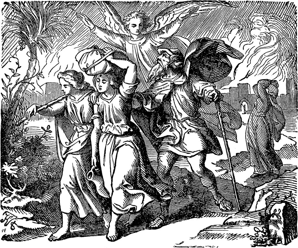07 Lot and his Daughters Flee from Sodom