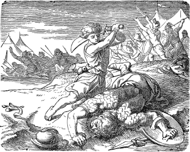 33 David cuts off Goliaths head. Free illustration for personal and commercial use.