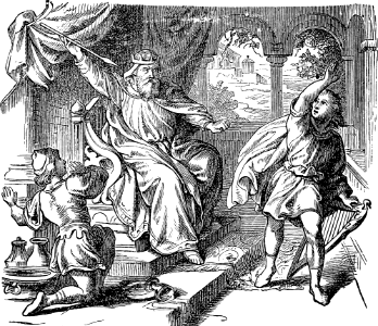 34 Saul throws a Javelin at David