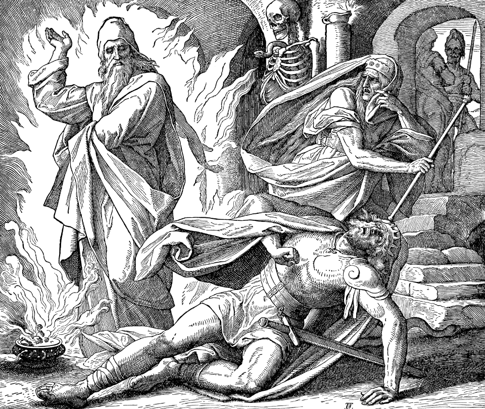 18 Saul consulting with the Witch of Endor