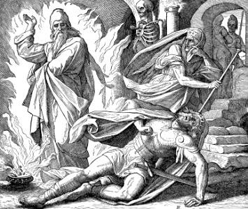 18 Saul consulting with the Witch of Endor