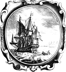 Large Ship pulling Rowboat