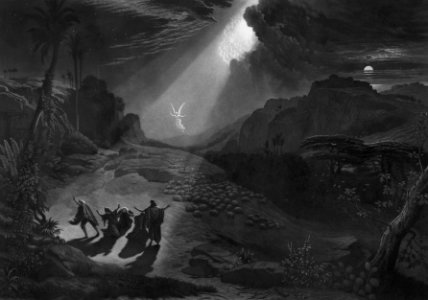015 The Song of the Angels - Annunciation to Shepherds (Sartain after Moran 19th c)