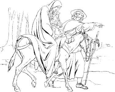 028 Matthew 02 v14-15 The Flight into Egypt (1892). Free illustration for personal and commercial use.