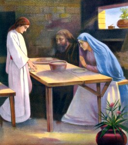 043 Luke 02 v39-40, 51-52, Exodus 20 v12 Jesus and His Home at Nazareth (1905)