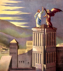 057 Matthew 04 v01-11, Hebrews 04 v15 Jesus tempted (1905)