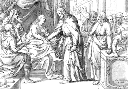 076 Christ raising Jairus Daughter (Jordaens 1622)