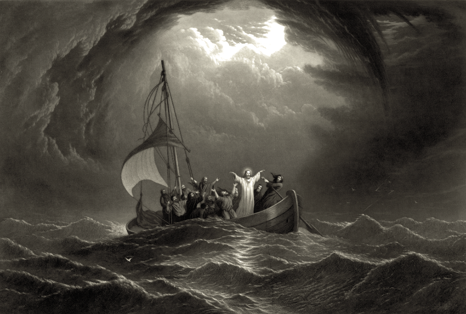 078 Christ stilling the Tempest (Sartain after Hamilton 1867)