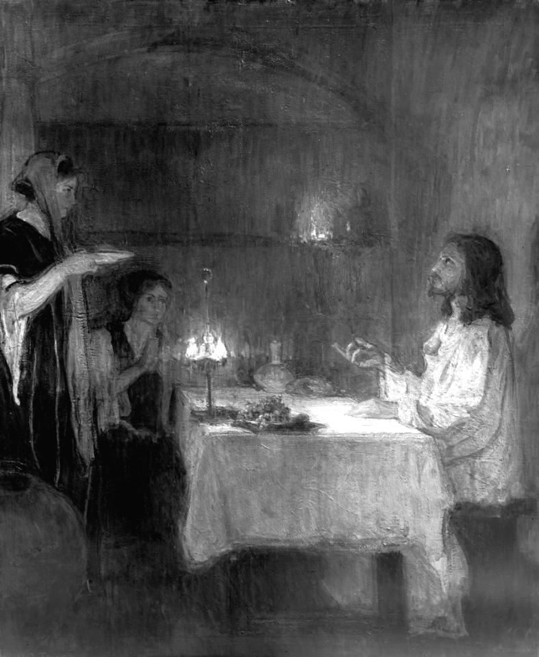 092 Christ in the Home of Mary and Martha (Tanner 1920)