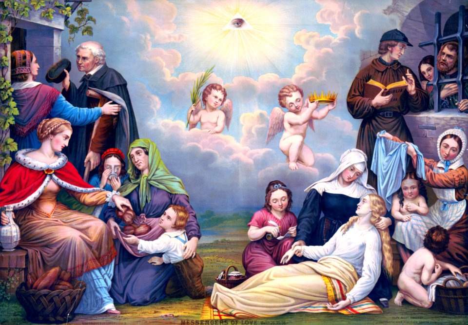 114  Messengers of Love (Matthew 25 v35-36) (c1890)