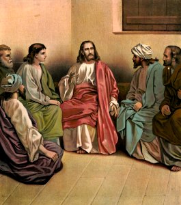 124 John 14 v01-03, 15-27 Christ comforting His Disciples (anon 1891)