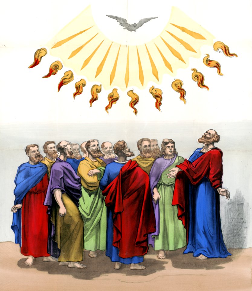 157 Acts 02 v04 The Descending Spirit (anon 1883)