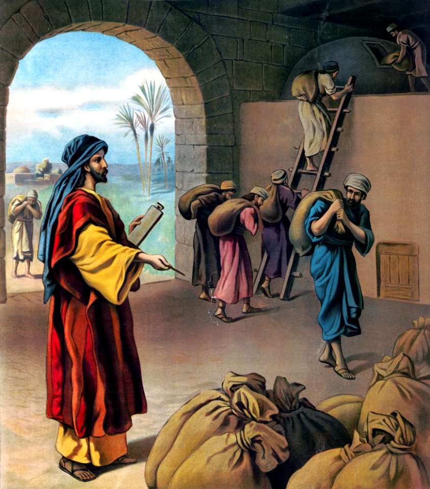 Joseph supervises the storing of Grain in Egypt (1905)