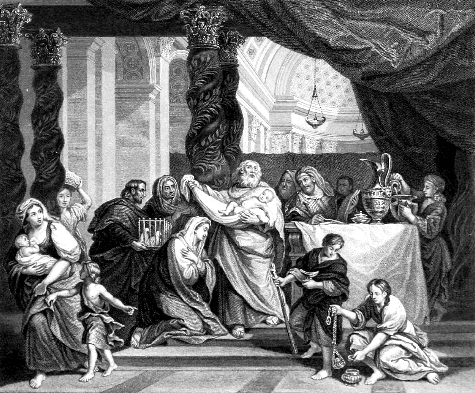 03 Luke 02 v28 Simeon - Then he took Him up in his arms, and blessed God