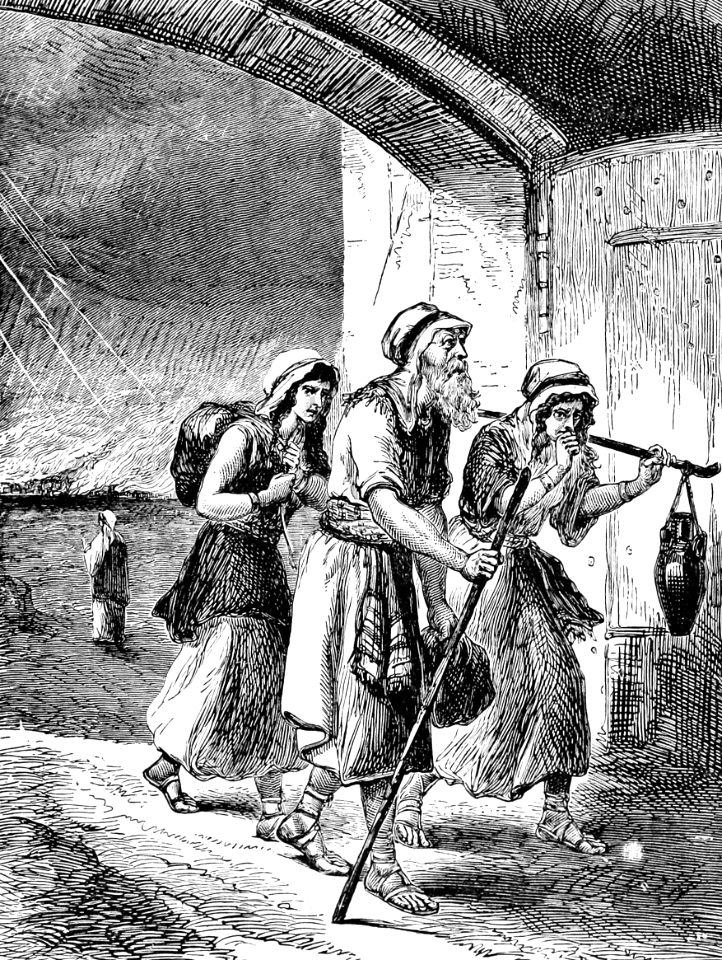 04 Lot and his Daughters escape from Sodom