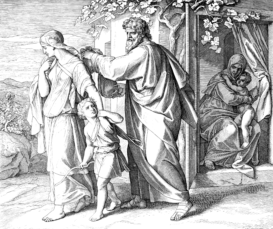 027 Genesis 21 v14 - Hagar and Ishmael sent away