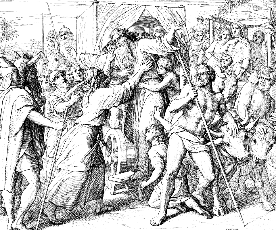 043 Genesis 46 v29-30 - Jacobs family moves to Egypt - Jacob meets Joseph