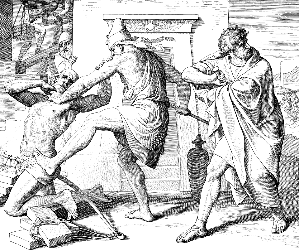 046 Exodus 02 v11-12 - Moses kills the Egyptian for mistreating an Israelite
