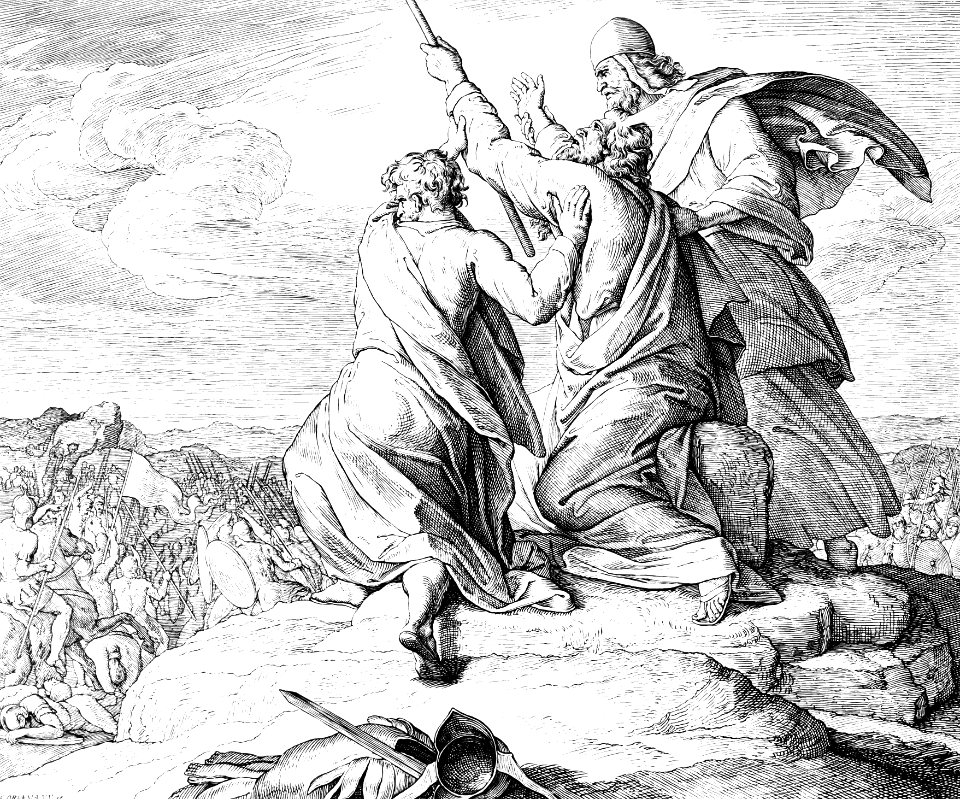 Exodus V Aaron And Hur Hold Up Moses Hands During The Battle With Amalek