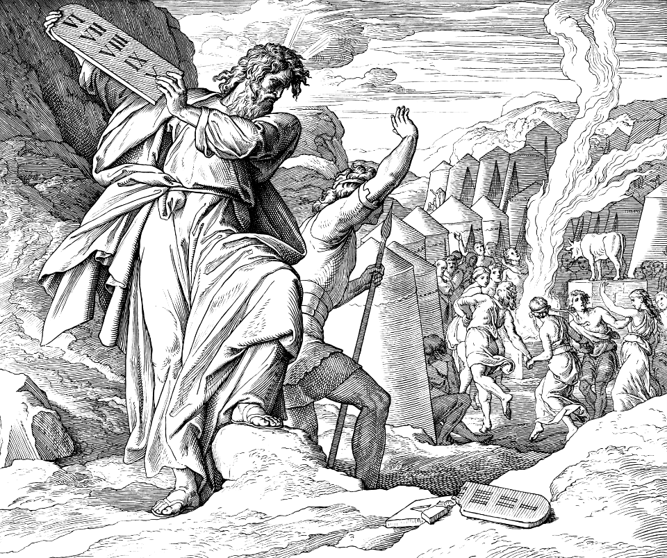 055 Exodus 32 v19 - Moses breaks the Tables of the Law