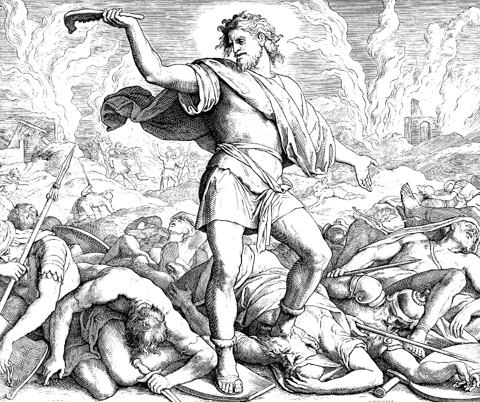080 Judges 15 v16 - Samson slays the Philistines with the Jawbone of an Ass