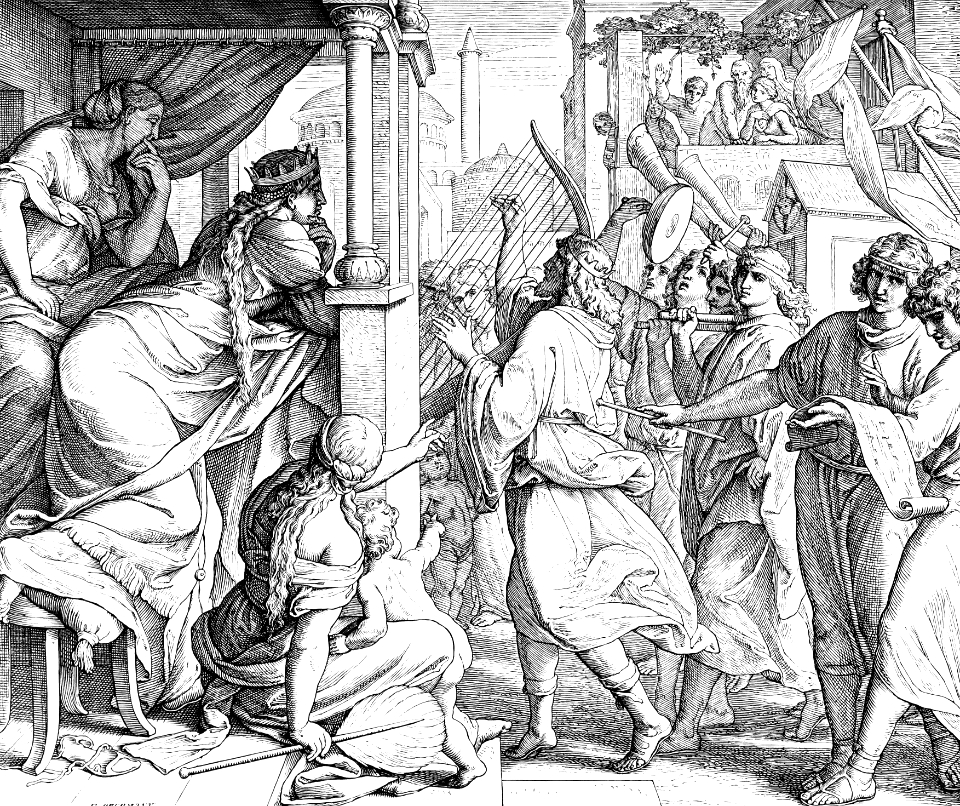 100 2 Samuel 06 v16 - David plays before the Ark