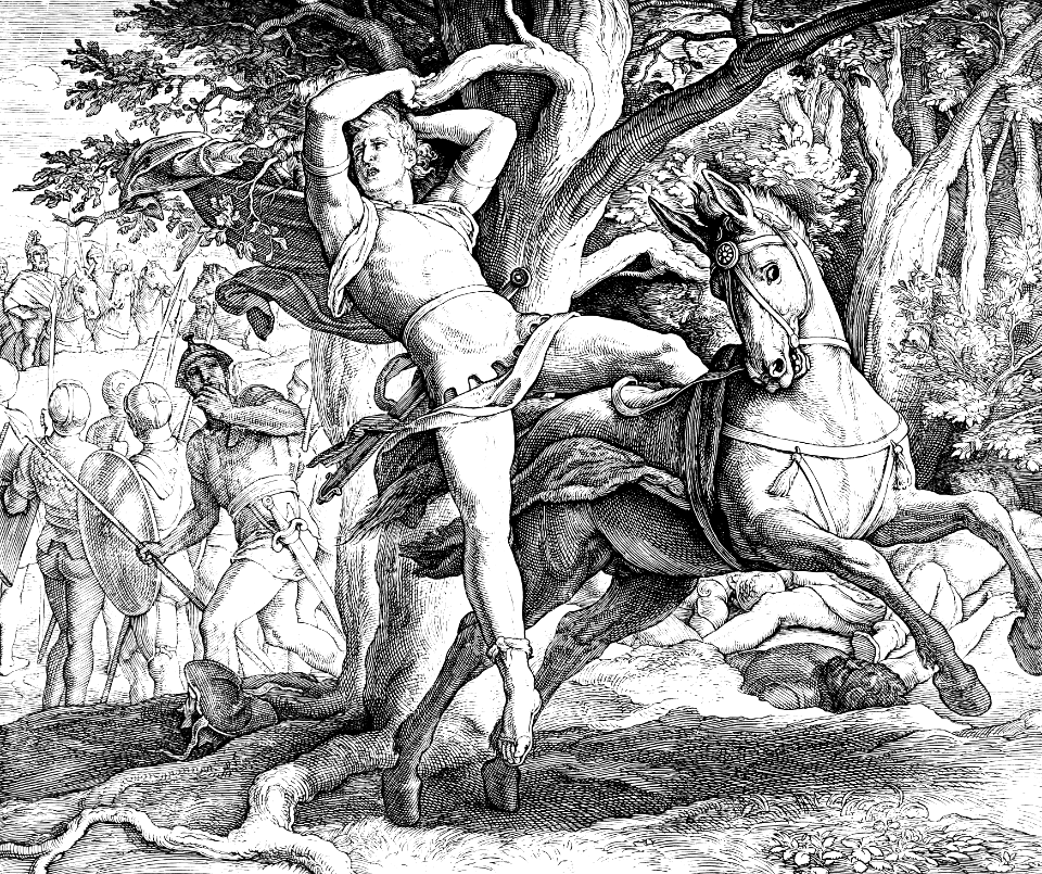 105 2 Samuel 19 v09 - Absaloms hair gets caught in a Tree