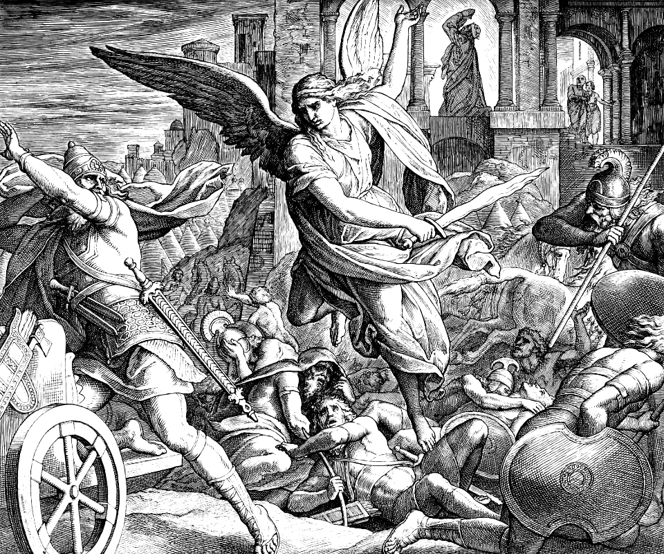 122 2 Kings 19 v32-33 - The Angel of the Lord smites Sennacheribs Army in answer to Hezekiahs Prayer