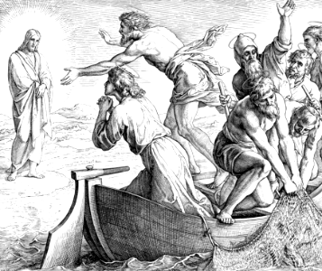 64 John 21 v7 - Jesus appears by the Sea - Peter jumps in the water to see Him