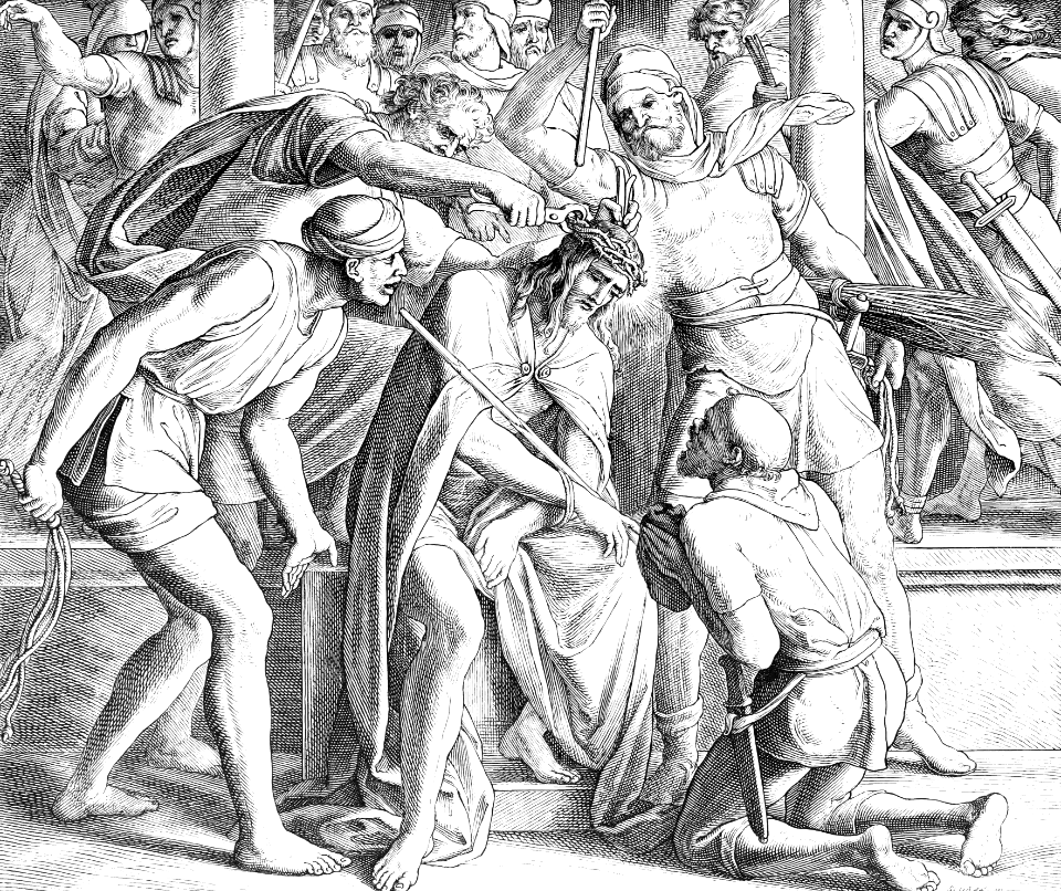 54 Mark 15 v16-19 - Jesus receives a Crown of Thorns, is mocked and beaten