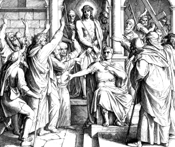 53 John 19 v14-16 - Pilate disputing with the Crowd concerning Jesus