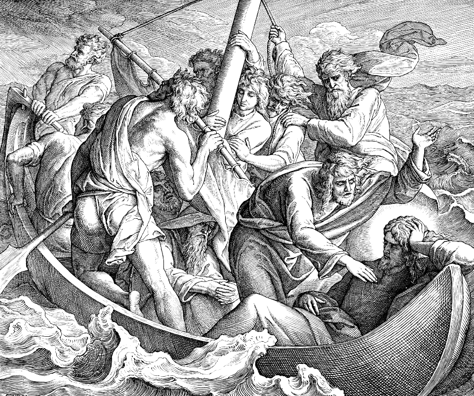 27 Matthew 08 v24-25 - The Storm on the Lake - Jesus sleeping in the Boat