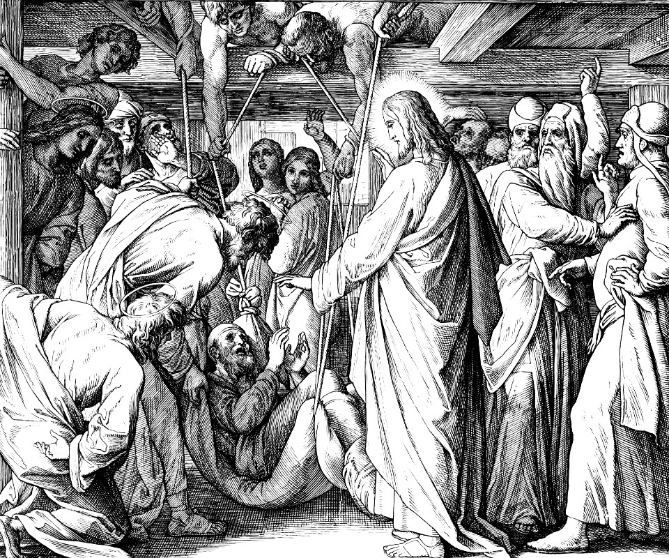 23 Luke 05 v19-20 - Healing the Paralytic let down through the Roof