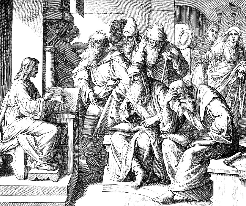 13 Luke 02 v46-47 - Jesus as a boy, in the Temple with the Doctors