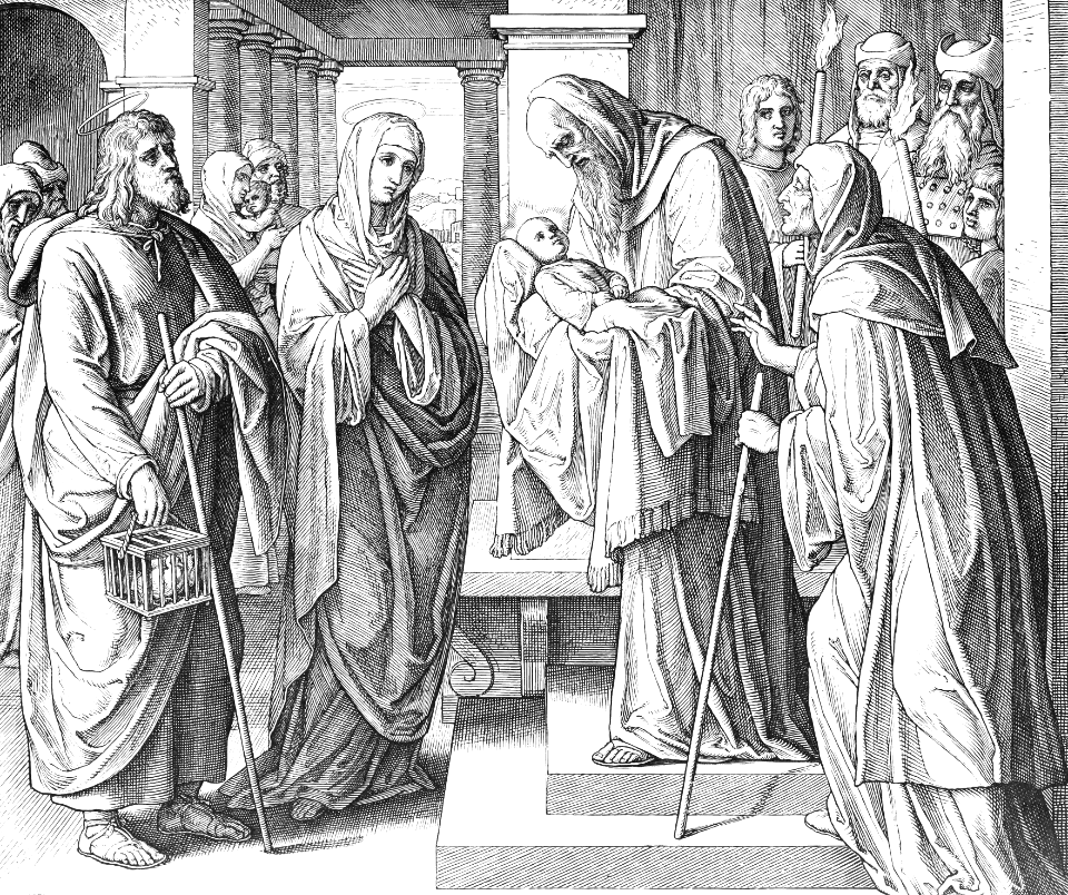 08 Luke 02 v27-32 - Simeon blesses Jesus in the Temple (Anna also)