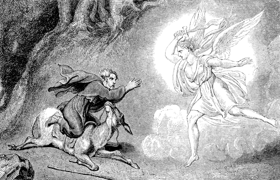 45 Numbers 22 v31 - Balaams Ass refuses to pass the Angel