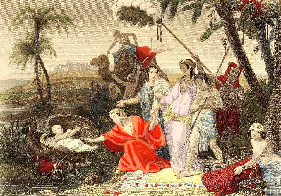 19 Pharaohs Daughter finding Moses in a Basket (color)