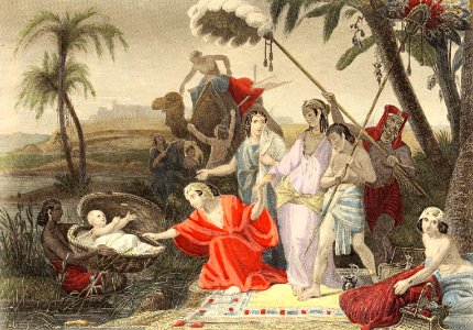 19 Pharaohs Daughter finding Moses in a Basket (color)