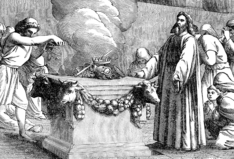 29 Aaron offering Burnt Offerings for the People