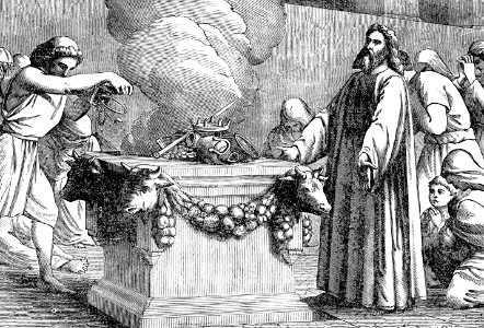 29 Aaron offering Burnt Offerings for the People