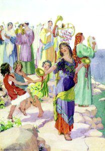 12 Miriam leads the song after the Red Sea (color)