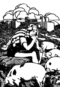 09 The Prodigal Son in thought while feeding the Swine