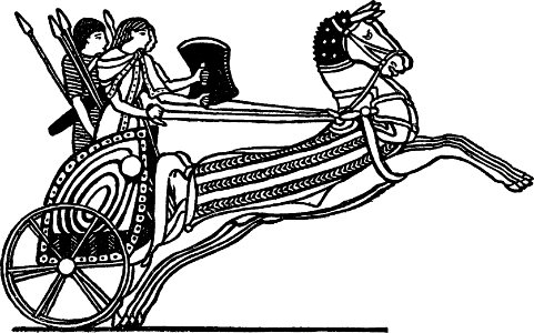 Soldiers riding Chariot. Free illustration for personal and commercial use.