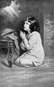 A Child Praying. Free illustration for personal and commercial use.